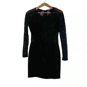 Parker Bauer Black Dress Lace Cutouts Bodycon Cocktail Dress Women's Size 6